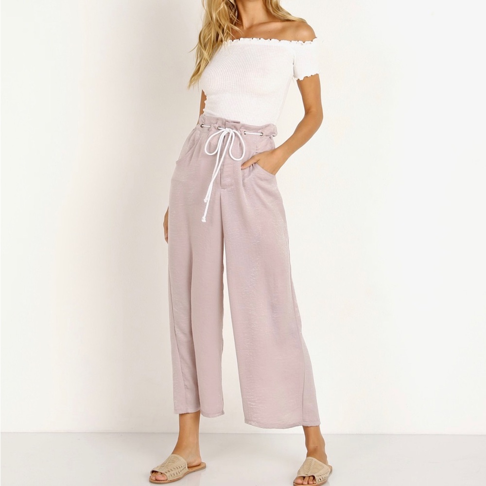 NWT 🔥 Show Me Your Mumu Peterson Pants Rose Gold Sheen